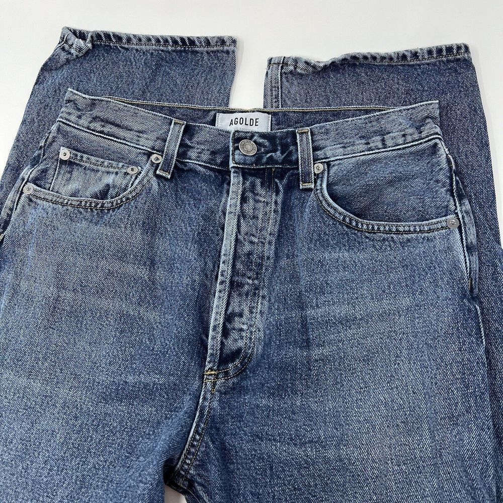 Agolde 90s Pinch Waist High Rise Jeans Size 27 Button Fly Medium Wash